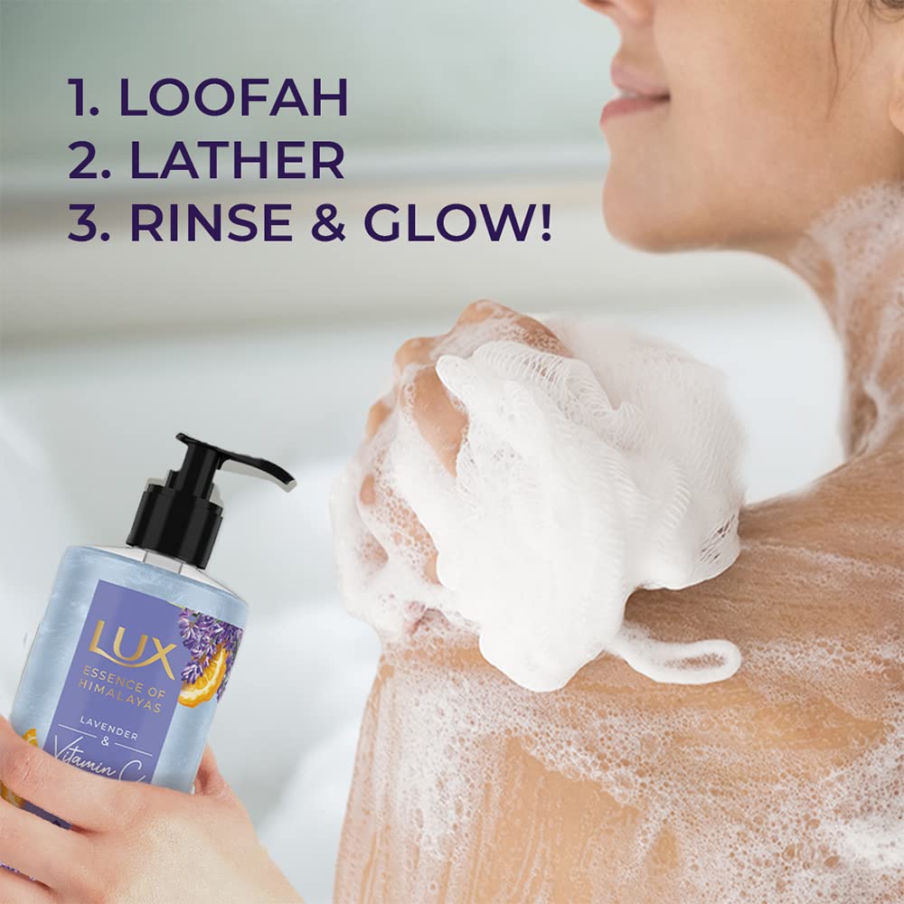 LUX Lavender & Vitamin C, Illuminating Body Wash, 400 ml, for Radiant and Detoxified Skin, with 100% Natural Origin Lavender & Himalayan Oil, Mild and Gentle, Plant Based Cleanser