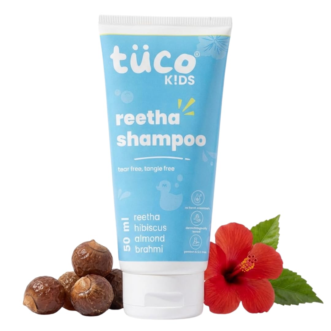 Tuco Kids Mild Shampoo for Kids, Hibiscus & Soapnut, Tear-Free, 50ml
