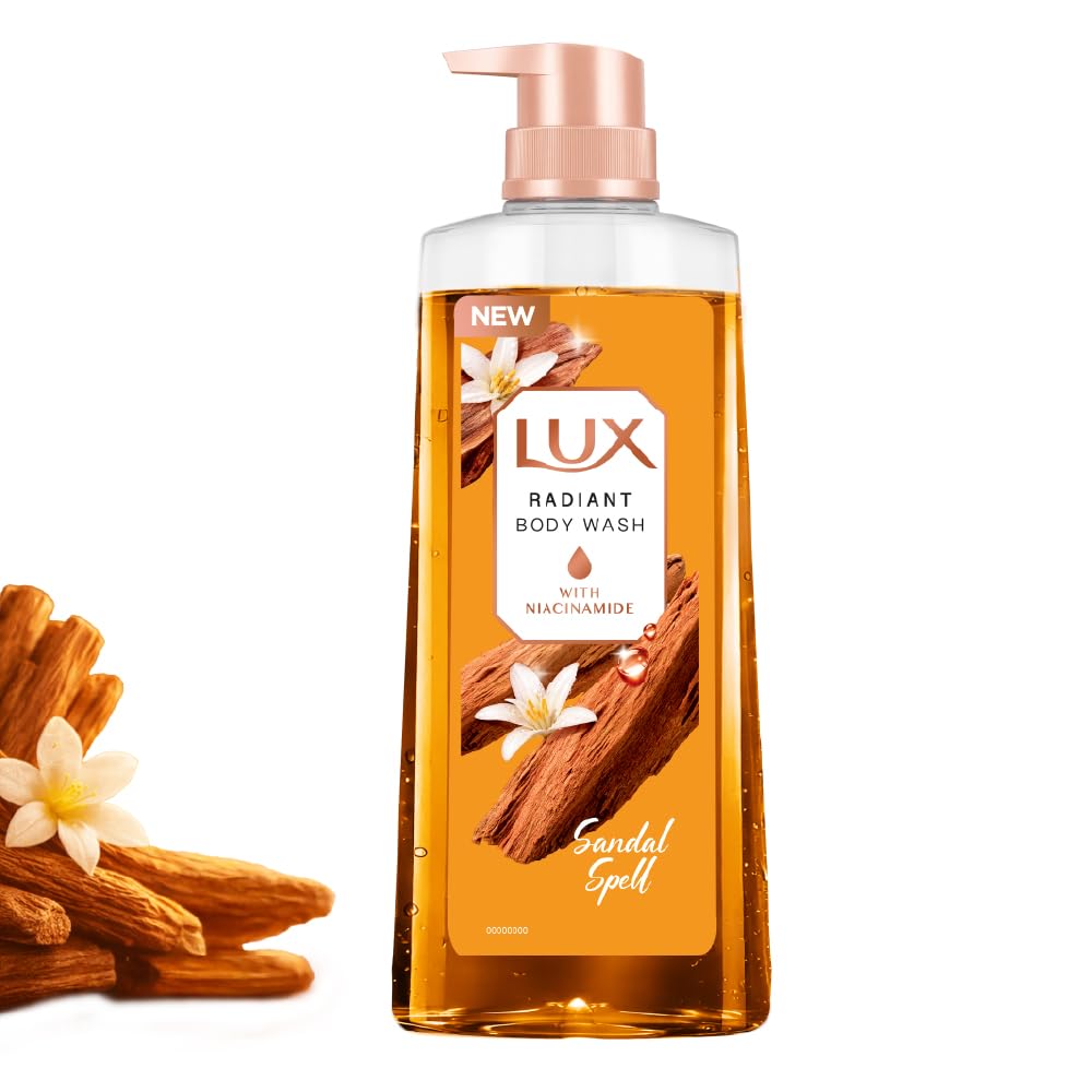 LUX Sandal Spell Bodywash, 750ml, for Soft & Smooth Skin, with Niacinamide & Sandalwood Fragrance, Quick Rinse, UpTo 12H^ Long-Lasting Fragrance