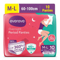 Evereve Period Panty For Girls & Women, (M-L), 10 Pcs, 360 Degree Coverage, 0% Leaks, High Absorbency For Heavy Flow, Maternity Delivery Pads, Postpartum & Overnight Protection, Disposable Panty