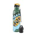MILTON Marine 900 Stainless Steel Water Bottle, 2 Leakproof Lid, Single Walled, ISI Certified I For School, Office, Gym I 880 ml, Military Green