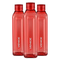 CELLO Venice Exclusive Edition Water Bottles Set of 3, 1000ml Each Red | Unbreakable, Food Grade, Air Tight, Leakproof Bottle Set | Reusable Set of Fridge Pet Water Bottles For Home, Office, Gifting