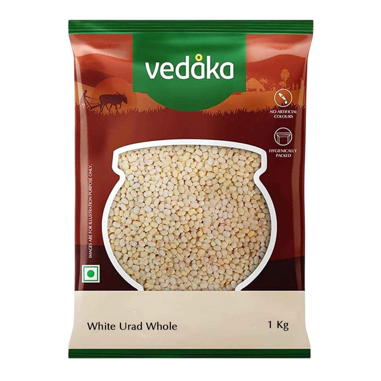 Vedaka Unpolished White Urad Whole | 1 Kg