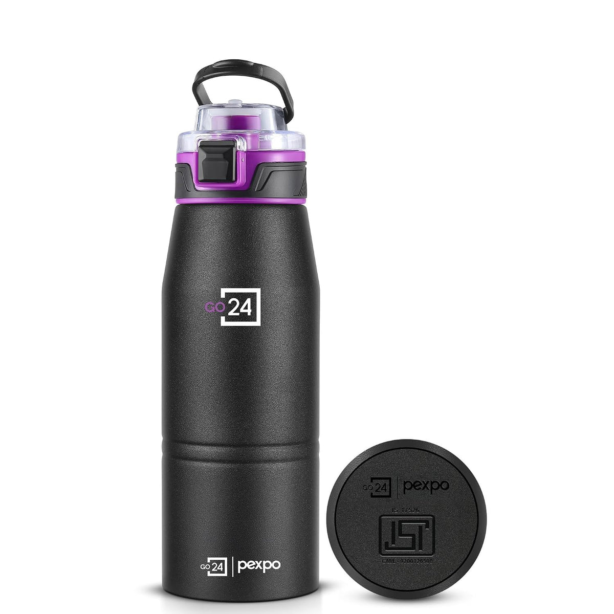 Stainless Steel Water Bottle Atlas Knight Black 740ml