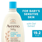 AVEENO BABY Sensitive Skin Bubble Bath with Oat Extract, Gently Cleanses and Leaves Skin Feeling Hydrated, Tear-Free Formula, Hypoallergenic, Paraben-, Phthalate-, Soap- & Dye-Free, 19.2 fl. Oz 568ML
