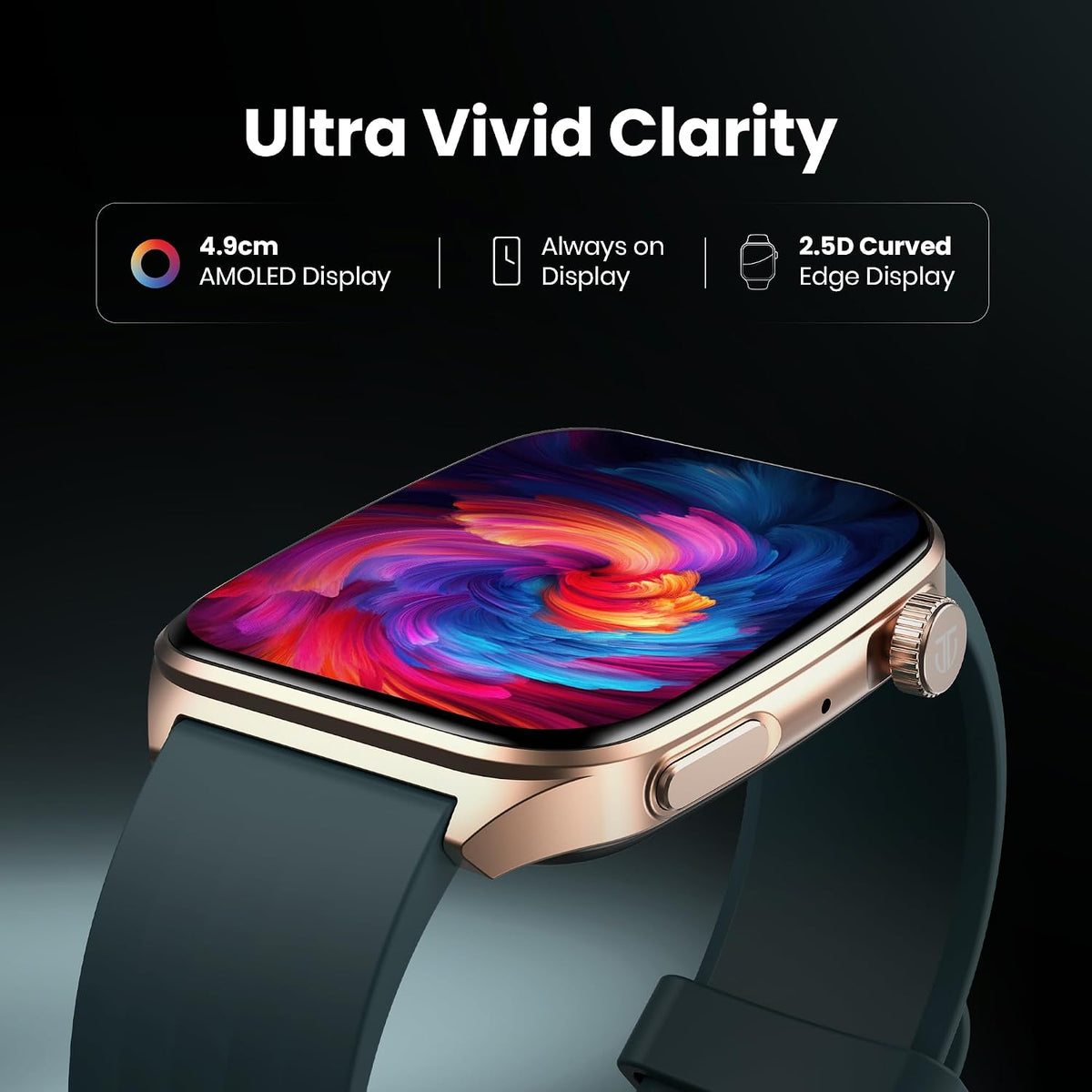 Titan Smart 4.0 Smart Watch with 1.93” AMOLED Display, Infinite AI Watch Faces, AI Voice assistant, Smart Hydration, Multiple Menu Styles, QR Hub, 100+ Multisports, BT Calling, HRM, SpO2 - Teal Green