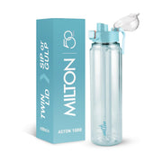 MILTON Aston 1000 BPA & BPS-Free Water Bottle 1 ltr | Food-Grade Plastic | One-Click Open | Leak-Proof | Sip & Gulp Lid I Ideal for Office, School, College, Gym, Blue