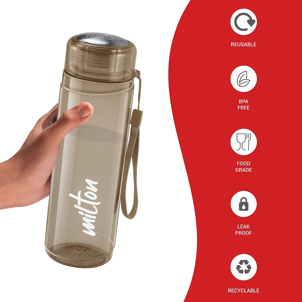 MILTON Hector 1000 Pet Water Bottles, Set of 3, 1 Litre Each, Assorted, Reusable Plastic Fridge Bottle, BPA Free and Leak Proof Bottles for Travel, Work