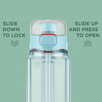 MILTON Aston 1000 BPA & BPS-Free Water Bottle 1 ltr | Food-Grade Plastic | One-Click Open | Leak-Proof | Sip & Gulp Lid I Ideal for Office, School, College, Gym, Blue
