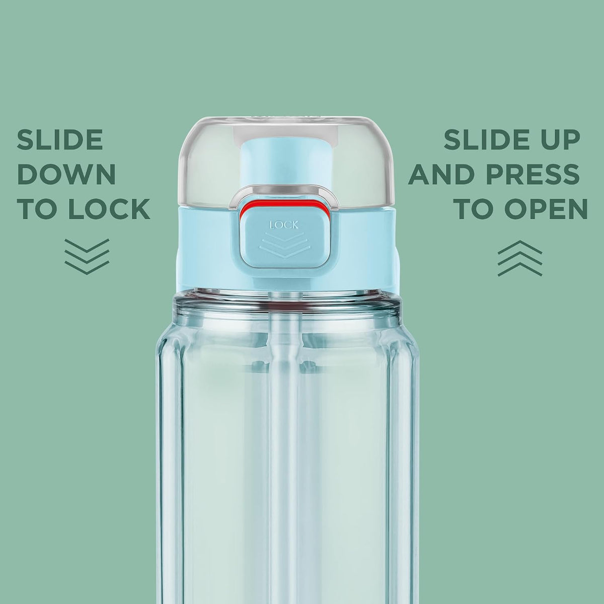 MILTON Aston 1000 BPA & BPS-Free Water Bottle 1 ltr | Food-Grade Plastic | One-Click Open | Leak-Proof | Sip & Gulp Lid I Ideal for Office, School, College, Gym, Blue