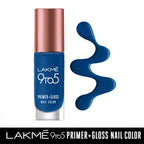 LAKMÉ 9 To 5 Primer + Glossy Finish Nail Colour|| Blueocean|| 6Ml