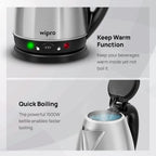 Wipro Vesta 1.8 Litre SS Kettle with Keep warm Function | Auto cut off | Dry Boil Protection & Over Heat Protection | 2 Years Warranty (SS, 1500 Watt)