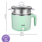 Borosil 1.2L Klassic Made in India Electric Steel Kettle with Steamer | Temperature Control Knob, Overheat Protection | For Boiling & Steaming Vegetables, Momo, Egg, Tea, Coffee | 1 Year Warranty