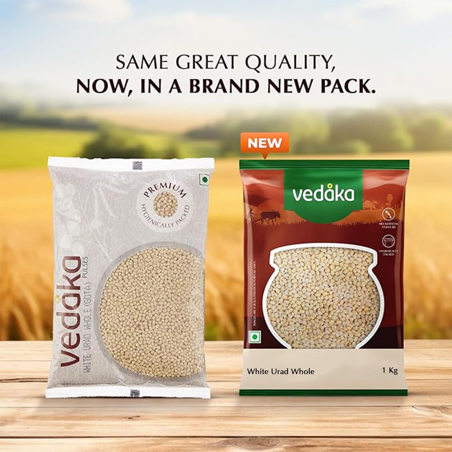 Vedaka Unpolished White Urad Whole | 1 Kg