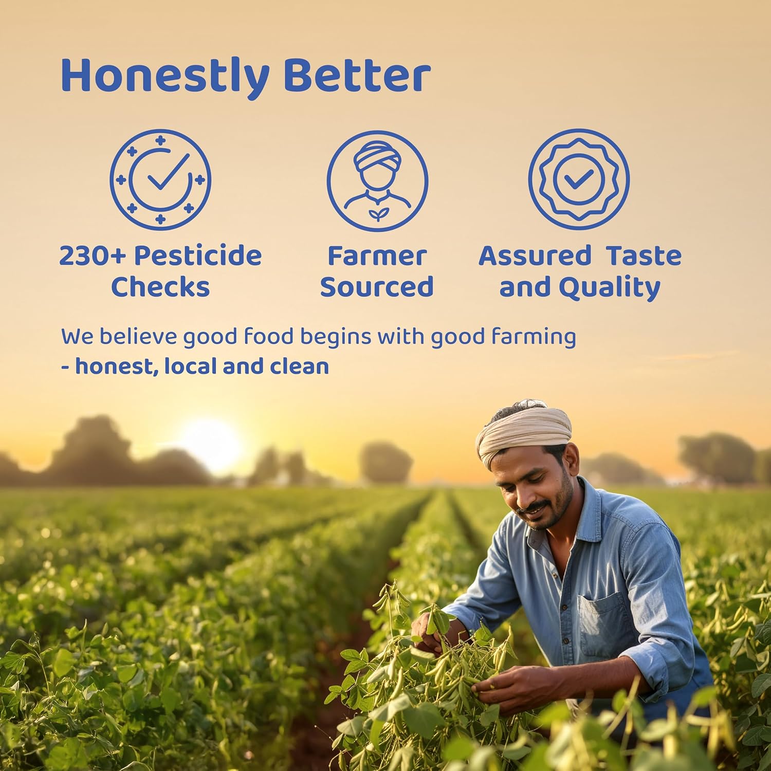 DeHaat Honest Farms Pesticide Free Unpolished Kala Chana 1 KG