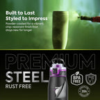 Stainless Steel Water Bottle Atlas Knight Black 740ml