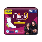 Niine Naturally Soft XXL Extra Soft & Cottony Sanitary Pads for Women | 305mm Long | 80 Pads, Pack of 2