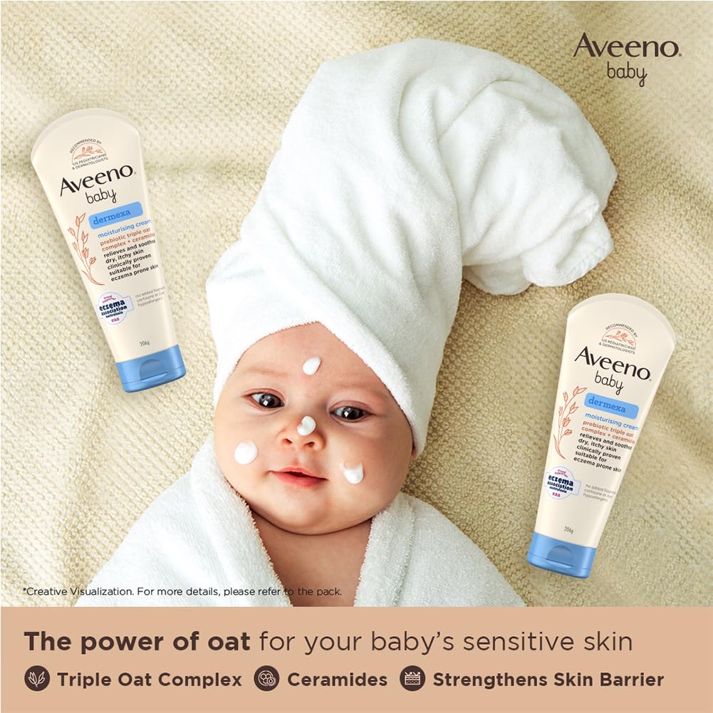 Aveeno Baby Dermexa Moisturising Cream 206g (Pack of 2)
