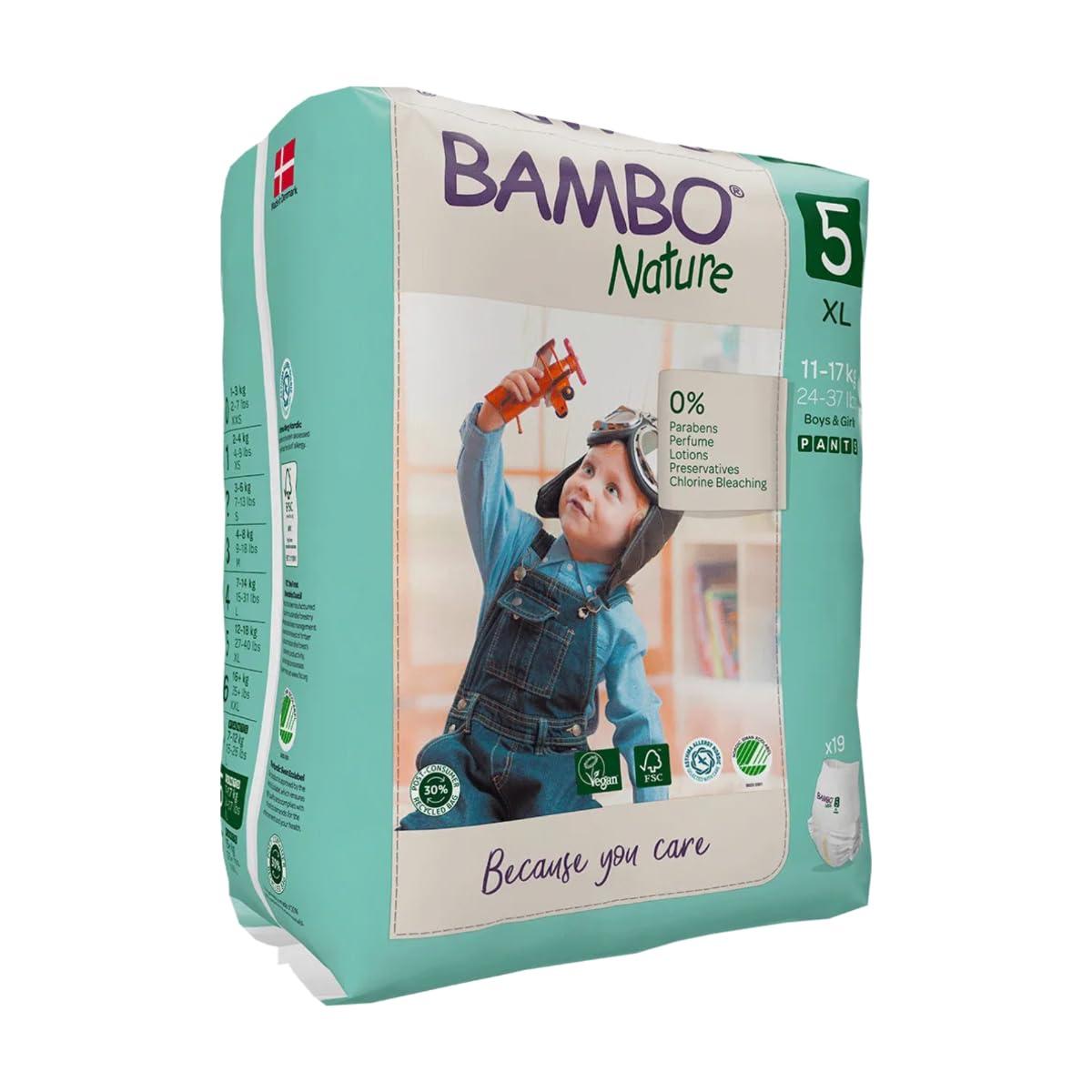 Bambo Nature Premium Baby Pants Diapers for Kids XL Size (12-18 Kgs) - Super Absorbent, Breathable, Extra Soft, Dermatologically Tested, Hypoallergenic Nappies With Wetness Indicator, 57 Count