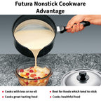 Hawkins Futura 3 Litre Saucepan, Non Stick Sauce Pan with Stainless Steel Lid, Small Sauce Pan, Black (NS30S)