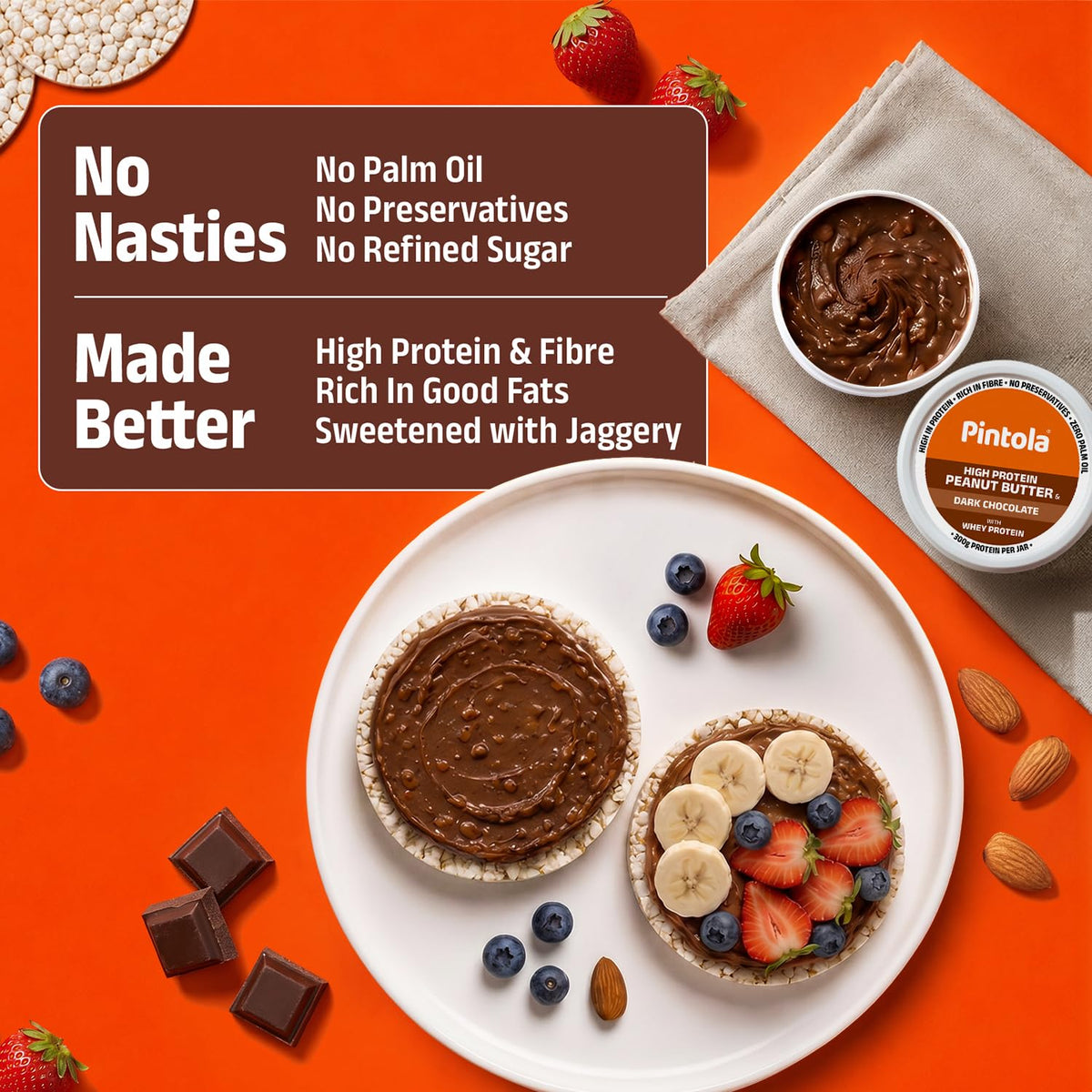 PINTOLA High Protein Peanut Butter Chocolate Flavour Crunchy 510g