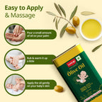 LuvLap Naturals Baby Body Massage Olive Oil, 100% Olive Oil for New Born, 200 ML,