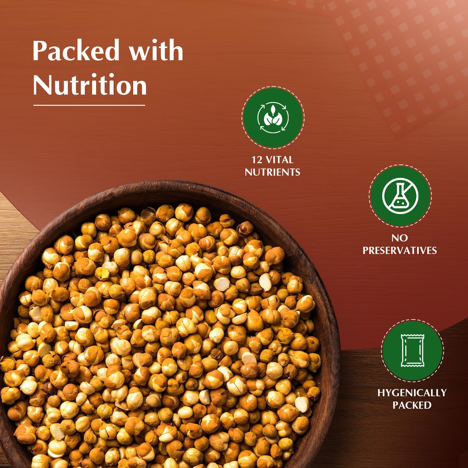 Vedaka Roasted Chana Whole With Skin | 500 g