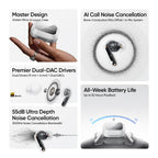 realme Buds Air 8 Pro TWS Earbuds with 11mm+6mm Dual DAC Drivers| 55dB ANC| 6-Mic VPU| 3D Spatial Audio |50H Playtime| IP55 Rating (Master White)