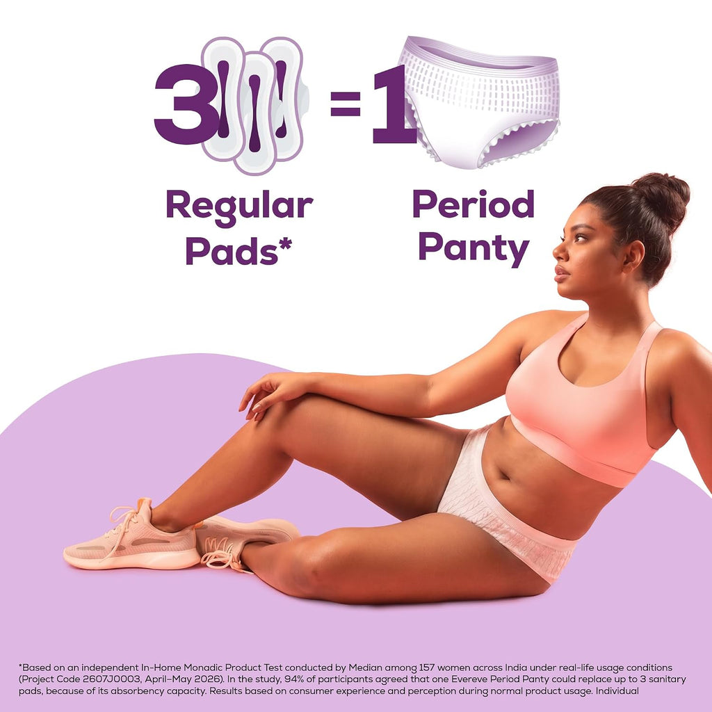 Evereve Period Panty For Girls & Women, (XL-XXL), 10 Pcs, 360 Degree Coverage, 0% Leaks, High Absorbency For Heavy Flow, Maternity Delivery Pads, Postpartum & Overnight Protection, Disposable Panty