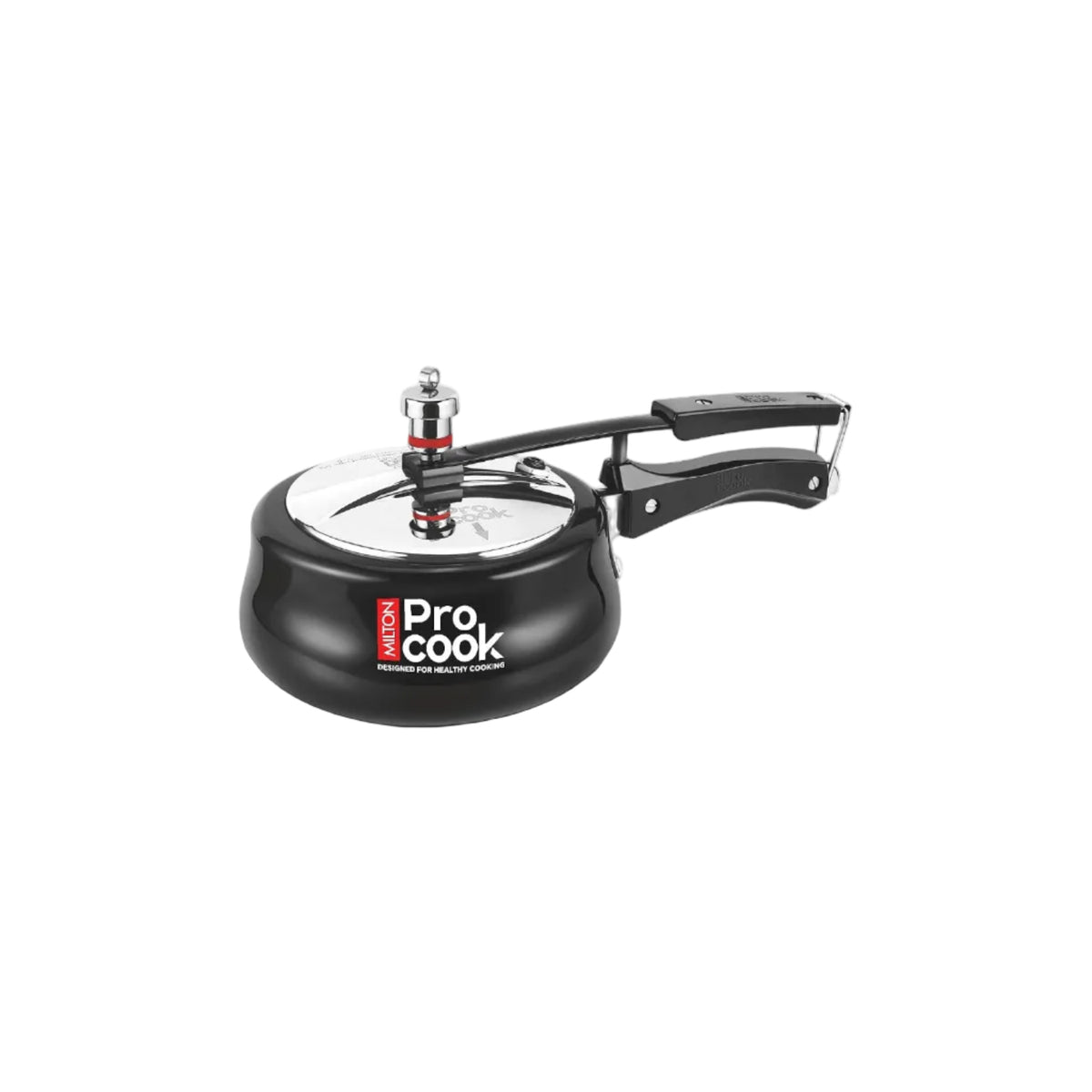 Milton Pro Cook Induction Cookware & Gas Stove Friendly Hard Anodized Royal Curve Pressure Cooker 2 Litre | SS304 Stainless Steel Inner Lid | 2X Harder Alloy Steel | ISI Certified | 5 Year Warranty