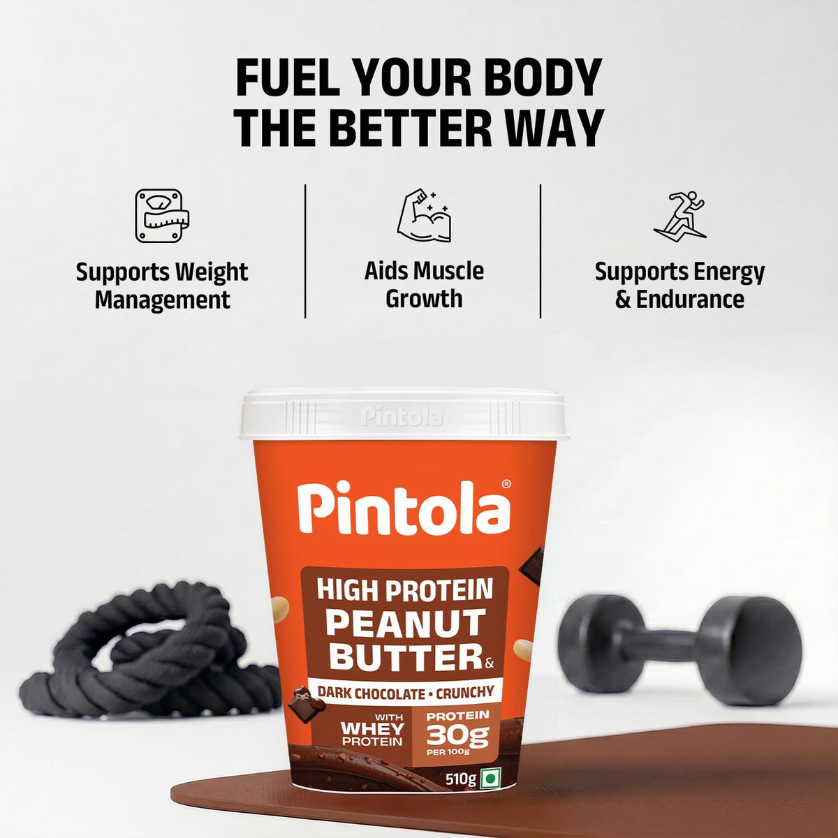 PINTOLA High Protein Peanut Butter Chocolate Flavour Crunchy 510g