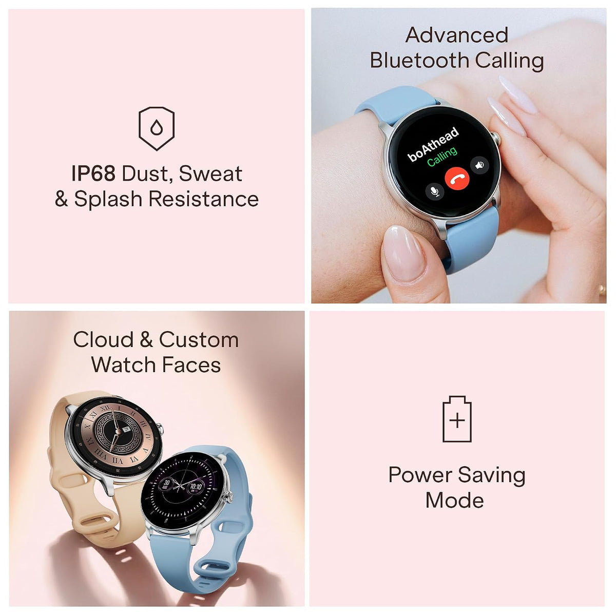 boAt Chrome Iris Fashion Smart Watch for Women - Elegant Ultra-Sleek Dial, Light-Weight Metal Body, 1.32" AMOLED Display, 1000 Nits, AOD, Female Wellness Tracking Watch for Woman (Silk Skin)