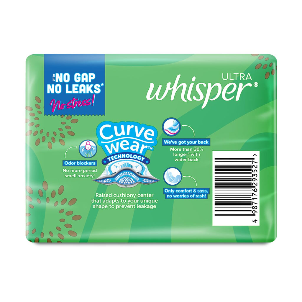 Whisper Ultra Upto No Gap No Leaks* Sanitary Pads, 7 XL+ Pads