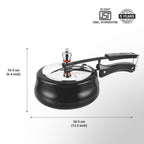 Milton Pro Cook Induction Cookware & Gas Stove Friendly Hard Anodized Royal Curve Pressure Cooker 2 Litre | SS304 Stainless Steel Inner Lid | 2X Harder Alloy Steel | ISI Certified | 5 Year Warranty