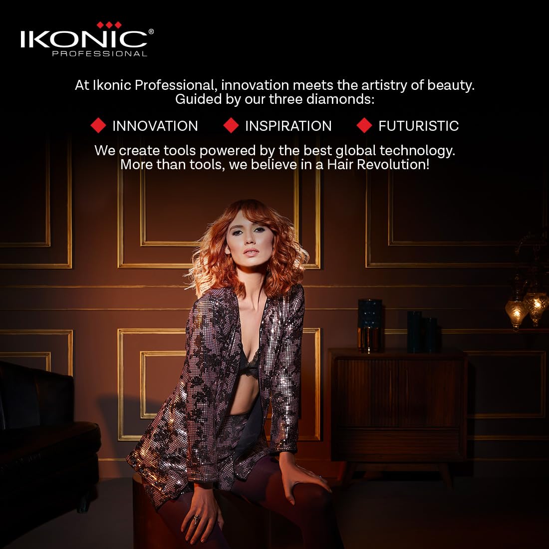 Ikonic Pro 2200+ Hair Dryer, 2200W Powerful AC Motor, Ionic Technology, 2 Speed & 3 Heat Setting, Cool Shot, Low Noise, Hair Diffuser & Nozzle, For Women & Men, All Hair Type (Black & Red)