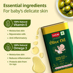 LuvLap Naturals Baby Body Massage Olive Oil, 100% Olive Oil for New Born, 200 ML,