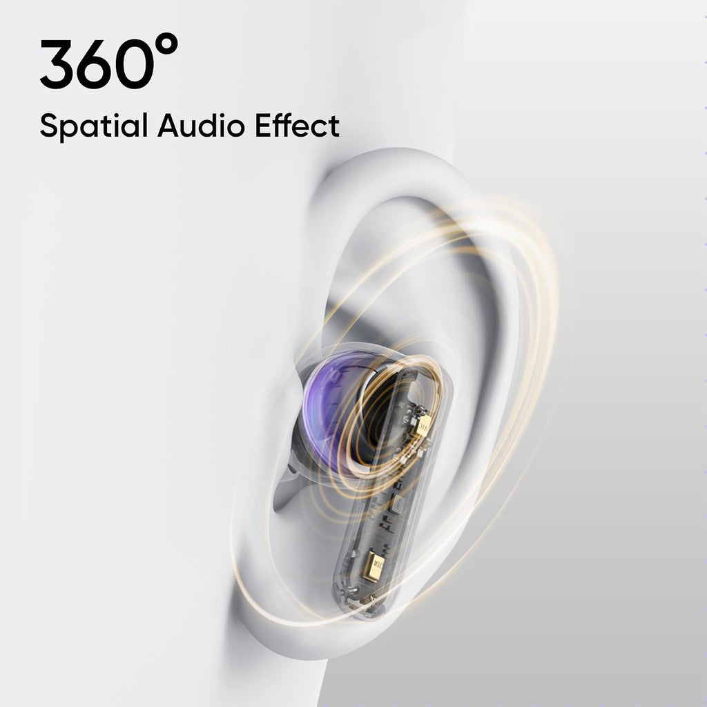 realme Buds T310 True Wireless in-Ear Earbuds with 46dB Hybrid ANC, 360° Spatial Audio, 12.4mm Dynamic Bass Driver, Upto 40Hrs Battery and Fast Charging (Vibrant Black)