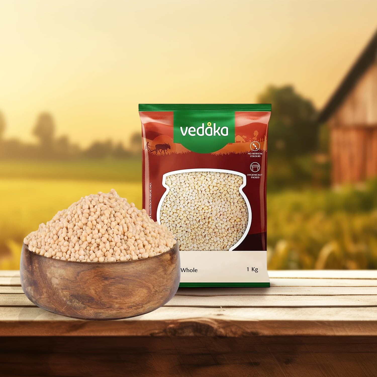 Vedaka Unpolished White Urad Whole | 1 Kg