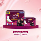 Niine Naturally Soft XXL Extra Soft & Cottony Sanitary Pads for Women | 305mm Long | 80 Pads, Pack of 2