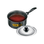 Hawkins Futura 3 Litre Saucepan, Non Stick Sauce Pan with Stainless Steel Lid, Small Sauce Pan, Black (NS30S)