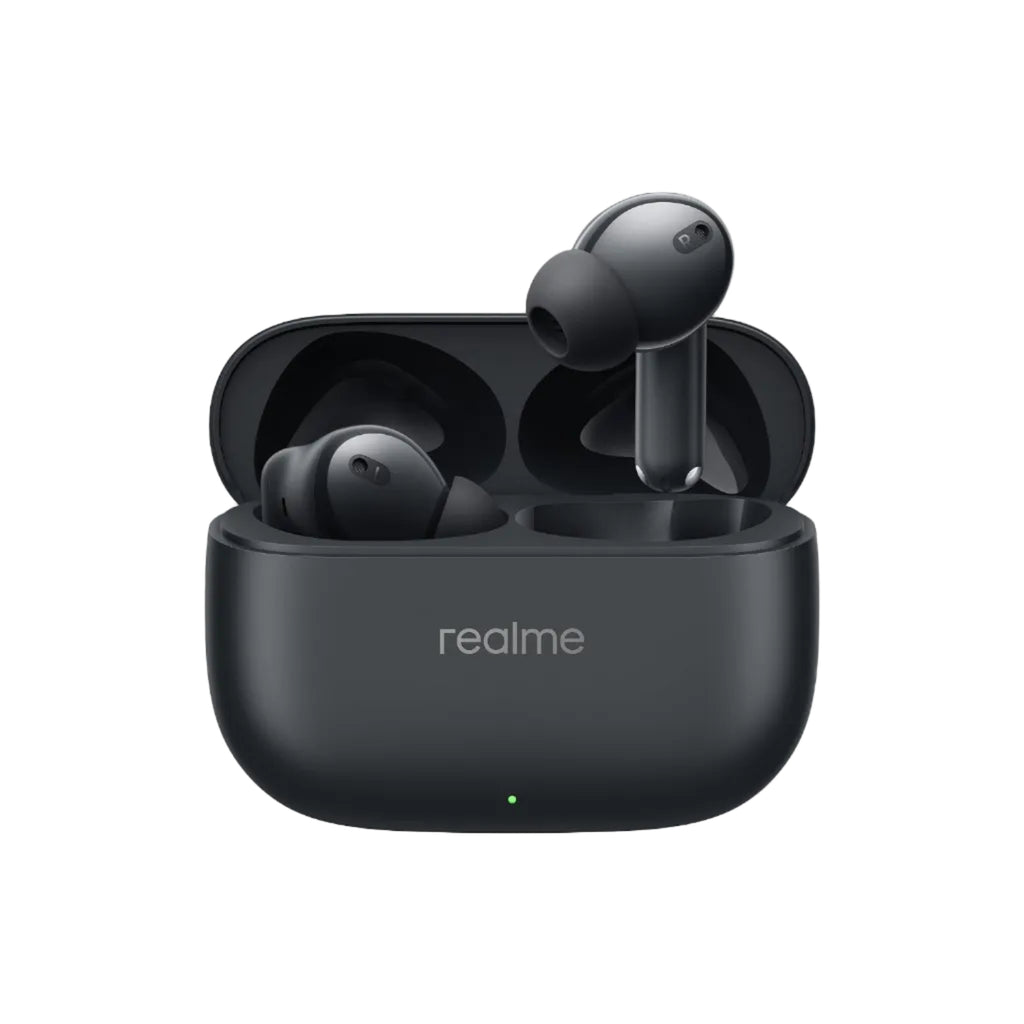 realme Buds T310 True Wireless in-Ear Earbuds with 46dB Hybrid ANC, 360° Spatial Audio, 12.4mm Dynamic Bass Driver, Upto 40Hrs Battery and Fast Charging (Vibrant Black)