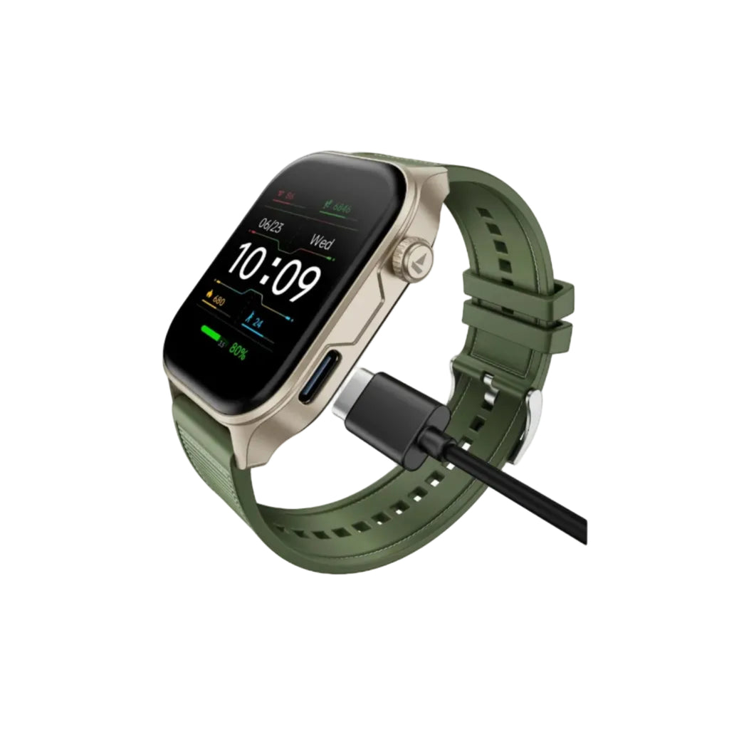 boAt New Launch Ultima Vogue 2, India's First AMOLED Type-C Smartwatch, 1.96" Display, 1000 nits Brightness, Metal Body w/Premium Straps, 10-Days Battery Life, Smartwatch for Men & Women (Jade Green)
