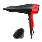 Ikonic Pro 2200+ Hair Dryer, 2200W Powerful AC Motor, Ionic Technology, 2 Speed & 3 Heat Setting, Cool Shot, Low Noise, Hair Diffuser & Nozzle, For Women & Men, All Hair Type (Black & Red)
