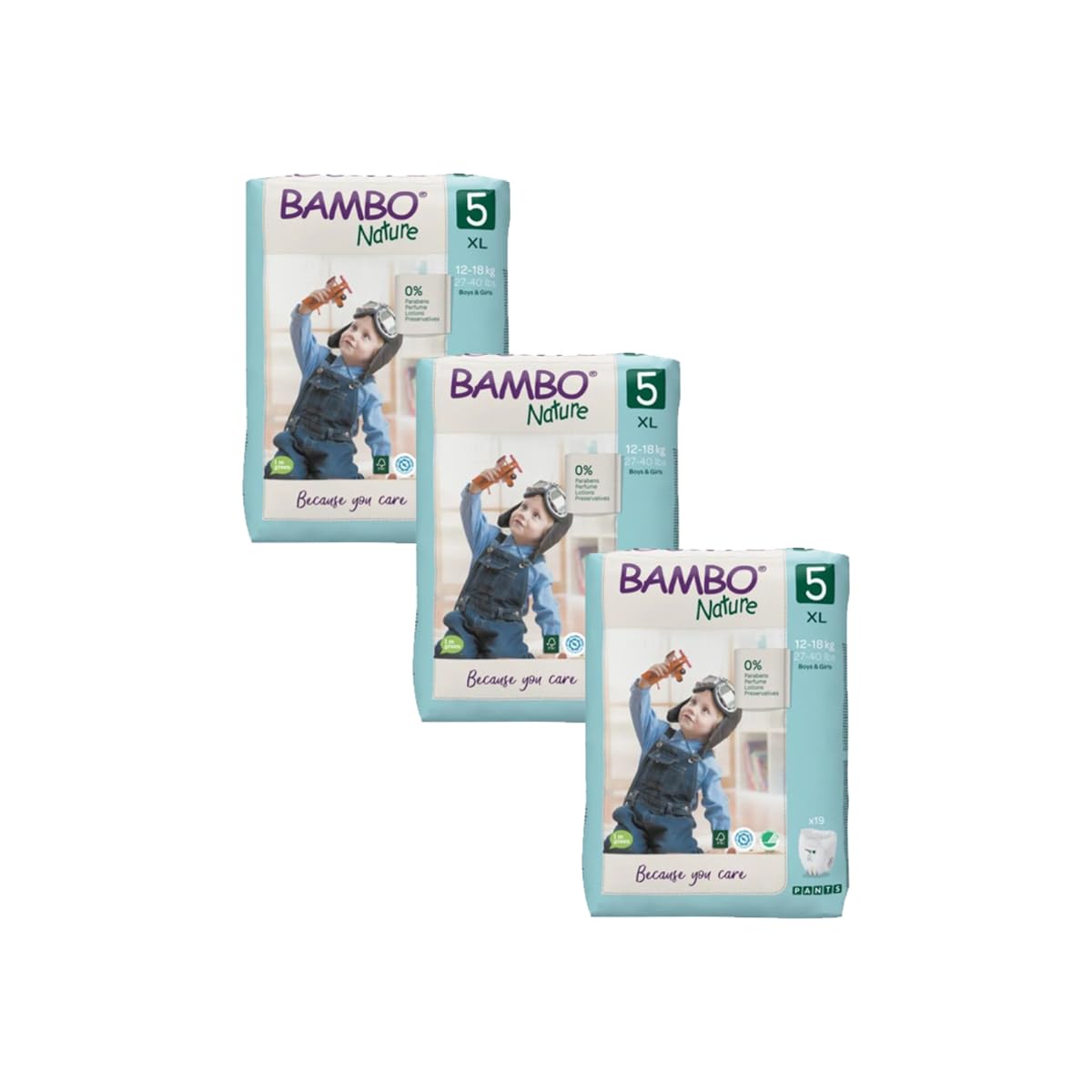 Bambo Nature Premium Baby Pants Diapers for Kids XL Size (12-18 Kgs) - Super Absorbent, Breathable, Extra Soft, Dermatologically Tested, Hypoallergenic Nappies With Wetness Indicator, 57 Count