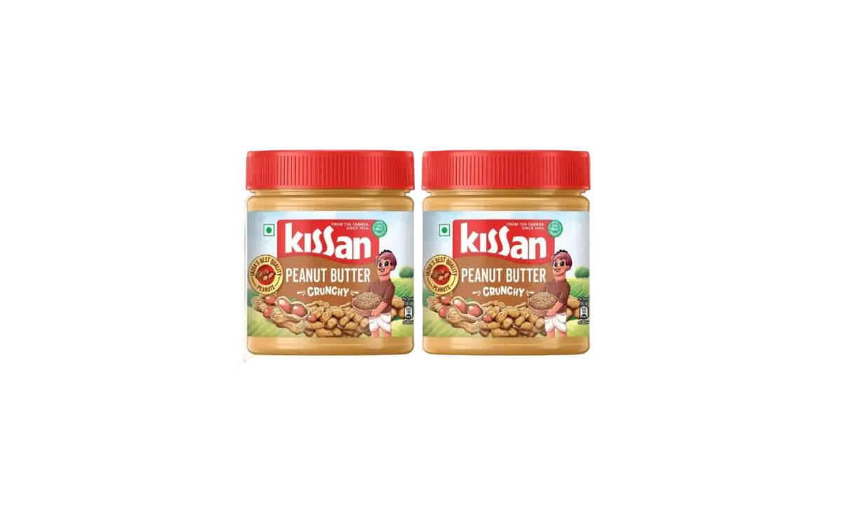 Kissan Crunchy Peanut Butter | High Protein | With Perfectly Roasted Peanuts | Naturally Gluten Free|| 350 g (Pack of 2)