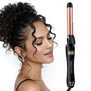 Urban yog Makemeebold Rotating Hair Curling Iron| 14 Temperature Settings (100°C-230°C)| 25Mm Ceramic Barrel| Two-Way Curling| Auto Shut-Off| Dual Voltage| 360° Swivel Cord| Travel-Friendly, Rose Gold