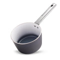 Wonderchef Eco-Glide Saucepan | Chemical-Free Ceramic Coating | 16cm, 1.75L | Healthy, Low Oil Meals | Scratch-Resistant | Stainless-Steel Handle | Gas & Induction Compatible | Grey | Easy to Clean