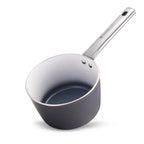 Wonderchef Eco-Glide Saucepan | Chemical-Free Ceramic Coating | 16cm, 1.75L | Healthy, Low Oil Meals | Scratch-Resistant | Stainless-Steel Handle | Gas & Induction Compatible | Grey | Easy to Clean