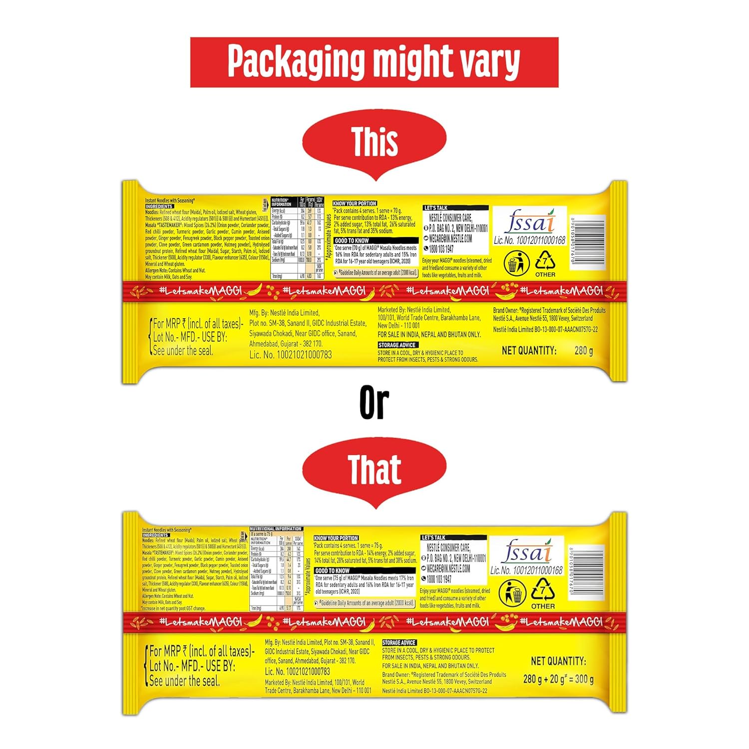 MAGGI 2-Minute Instant Noodles ,300g Pouch