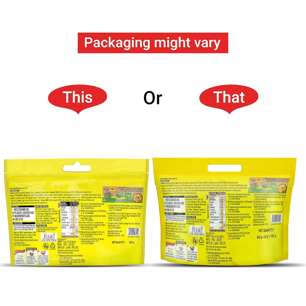 MAGGI 2-Minute Instant Noodles,840/900g Pouch (Pack of 12, 70/75g each)